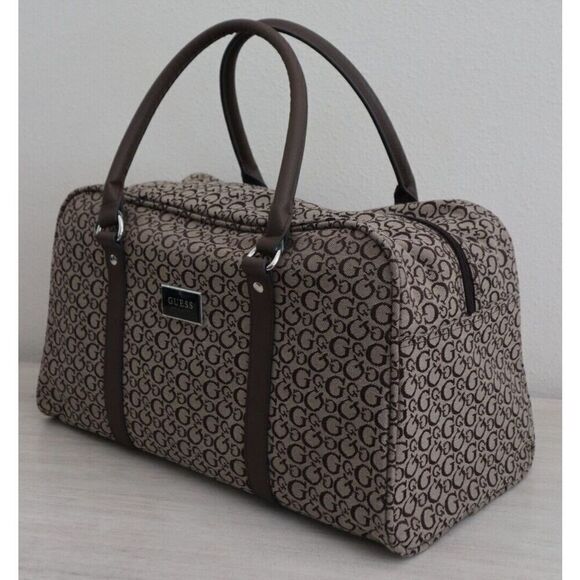 Guess C7816087 Unisex Large Mocha Brown Multi Ashbourne Travel Duffle Bag - Picture 9 of 9